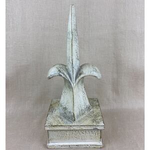 Heavy Decor Architectural Fleur De Lis Finial on Base 11" Tall